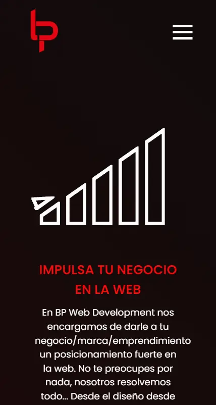 BP Web Development - Vista móvil